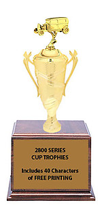 CF2800 Hot Rod Car Show Cup Trophies with 9 Size Options, Add Cup & Base Height to the Topper Height to Get Overall Height of Trophy
