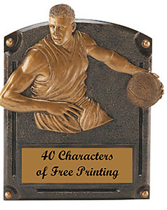 54705 Legend of Fame Boys Resin Basketball Plaque