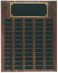 Genuine Walnut Perpetual Plaque with header and 60 plates.