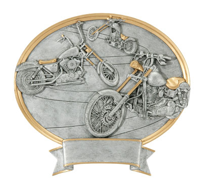 Motocycle plaque 54655 resin oval.