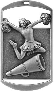 DT226 Dog Tag Cheerleader Medal with Six Pricing Options