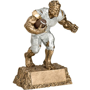 Resin Monster Football Trophies, 6 levels of pricing, scroll down for more information.