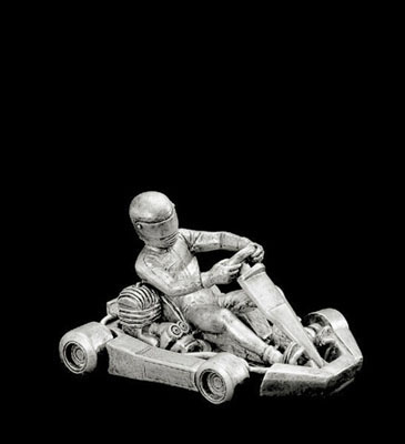 Go Kart Statue in Gold or Silver Color