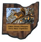 Plaques in shape of the state of Ohio