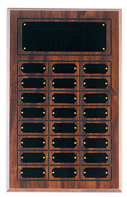 Perpetual plaque with header and 24 plates.