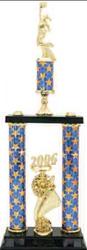 2DPS Cheerleader Trophies with double posts and stacked column design