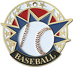 Colorful USA Baseball Medals 38130 with Neck Ribbons