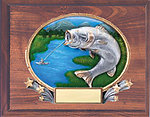 3D409 Fishing Plaque in Cherry Finish 3D-CF912