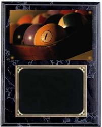 Deluxe Pool or Billiard Plaques in Black Marble Finish V Series
