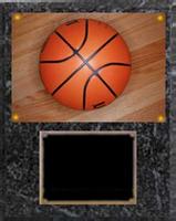 Image Basketball Plaque V series in black marble finish with deluxe engraving plate