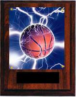 Cherry Finish Image Basketball Plaque