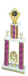 2DPS Bowling Trophies are a double post trophy with a stacked design.