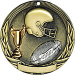 Tri-Colored Football Medals TR212 with Neck Ribbons