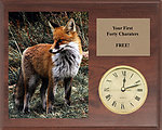 H Series Cherry Finish Fox & Coyote Clock Plaques
