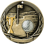 Tri-Colored Golf Medals TR228 with Neck Ribbons