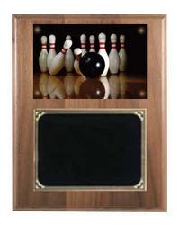 Deluxe Walnut Image Bowling Plaque