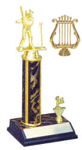 Round Column Single Post Band or Music Trophy with Trim