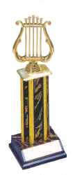 Band or Music Trophies with Square Column