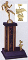 Music or Band Trophy, Square Single Post with Trim