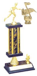 Band or Music Trophy with Square Column, Riser and Trim