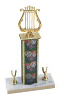 Music and Band Trophies with Square Column and 2 Trim Pieces