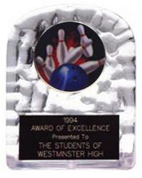 Acrylic Block Ice Bowling Award