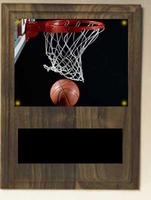 Image Basketball Plaque V series in solid walnut