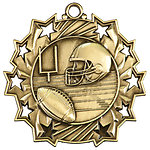 Ten Star Football Medals TS-405 with Neck Ribbons