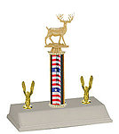 R3 Archery Trophies with a single round column and trim figures.