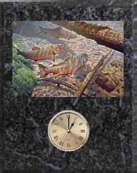 Black Marble Fish Clock
