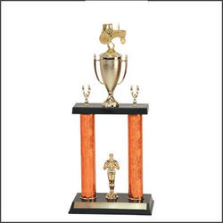 Antique Tractor Trophies and Tractor Pull Trophies with Double Posts