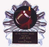 Acrylic Flame Ice Football Trophy