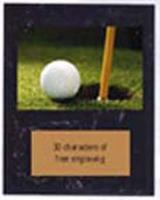V Style Black Marble Finish Golf Plaque
