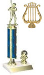 Round Single Post  Music and Band Trophy Award  R2R