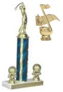 Round Single Post  Music and Band Trophy Award R3