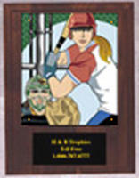 Solid Walnut Softball Plaque N Series