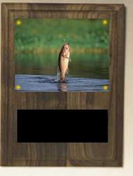 Image Solid Walnut Fishing Plaque V Series