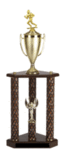 3PC Football Trophies with 3 posts and cup