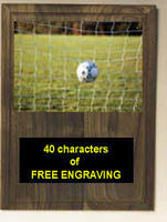 Solid Walnut Image Soccer Plaque V Style