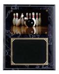 Deluxe Black Finish Picture Bowling Plaque