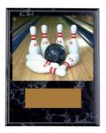 Black Marble Finish Image Bowling Plaque