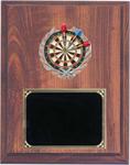 Darts Plaque in Cherry Finish with Deluxe Engraving Plate