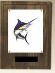 N Series Solid Walnut Finish Image Fishing Plaque