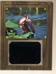Deluxe Image Fishing Plaque in Solid Walnut V Series