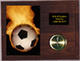 Solid Walnut Image Soccer Clock Plaque H Style