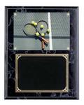 Deluxe Image Black Marble Finish Tennis Plaque