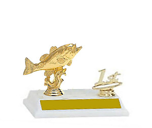Swimming Bass Fishing Trophy with Trim