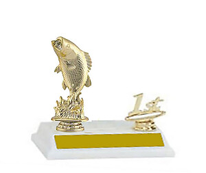 Standing Bass Fishing Trophy with Trim