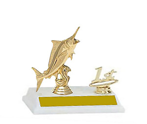 Marlin Saltwater Fishing Trophy with Trim