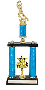 DPSRR SERIES Double Post with Stack & Riser Football Trophy